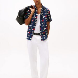 POPLIN FLAG AOP SS RF SHIRT