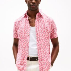 LINEN BLEND PRINT S/S RF SHIR